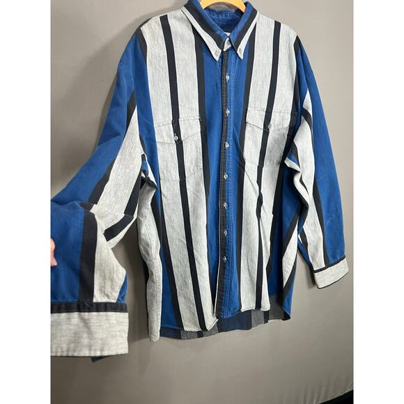 Roper Rodeo Blue Western Shirt Men's 2X Cowboy Long Sleeve Button Down - Picture 10 of 14